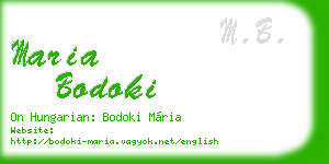 maria bodoki business card
