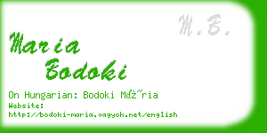 maria bodoki business card